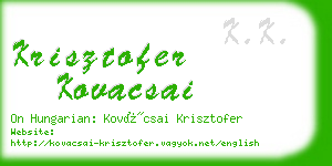 krisztofer kovacsai business card